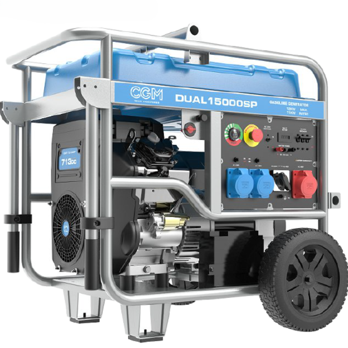 Super Power portable genset DUAL 15 kVA / 12 kW, 400V,  13,8 kVA / 11 kW, 230V, electric start